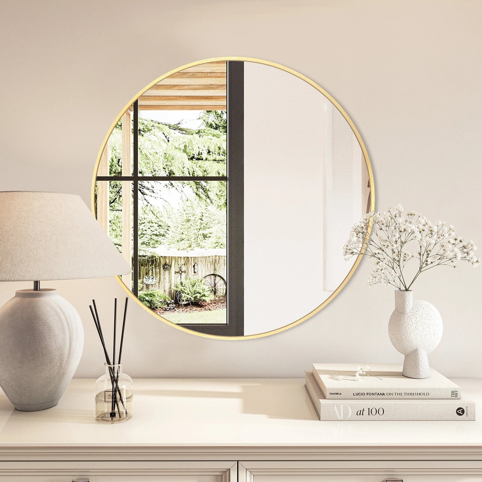 Modern Bathroom Wall Mounted Round Vanity Mirror