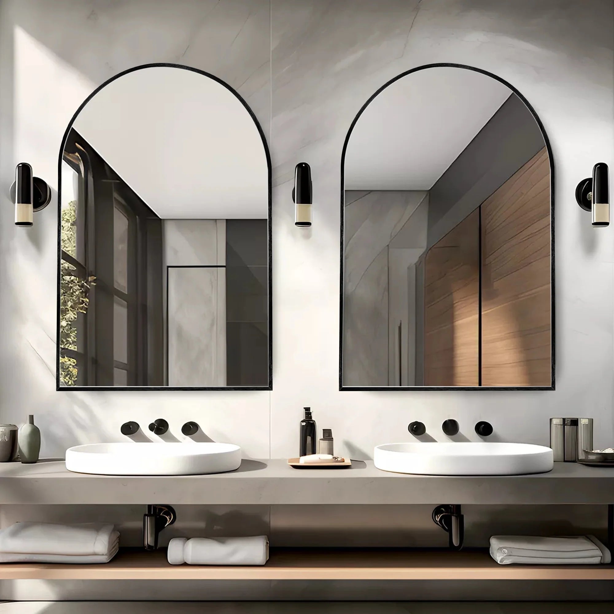 Bathroom Arch Aluminum Wall Mirror Vanity Mirrors