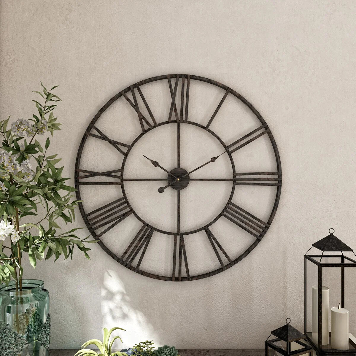 Solange Round Metal Wall Clock
