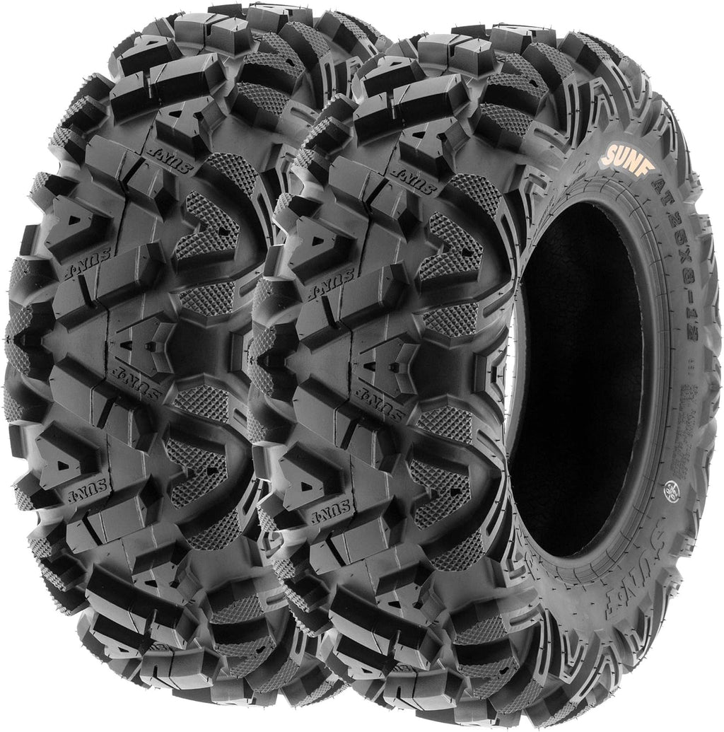 SUNF Power.I ATV UTV All-Terrain Tires Set of 4 25X8-12 25X10-12