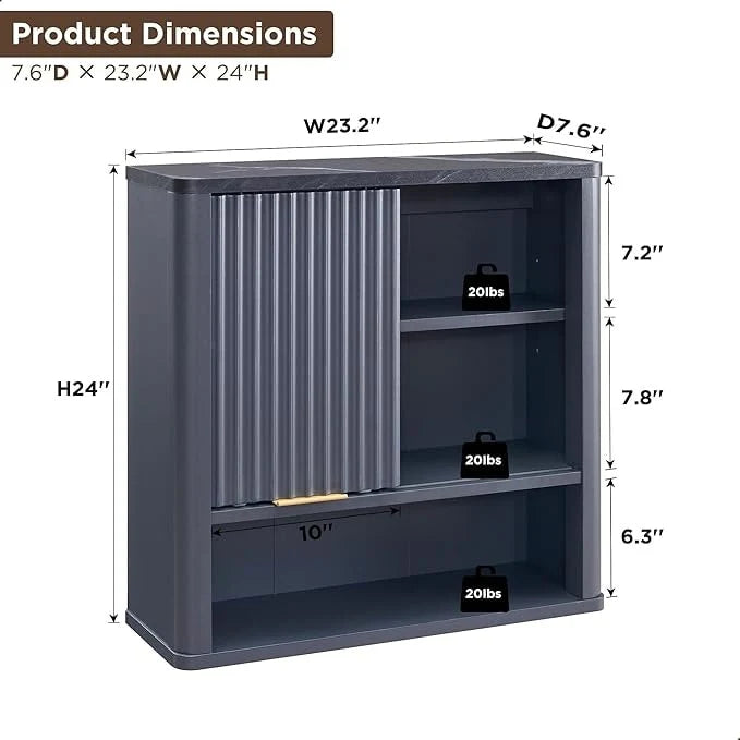 Modern Bathroom Wall Cabinet, Medicine Cabinet, Wall Storage Organizer