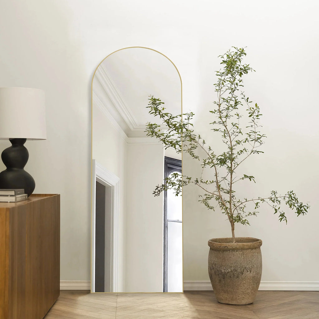 64x21 Full Length Floor Mirror with Stand Aluminum Alloy Frame,Wall-Mounted Mirror