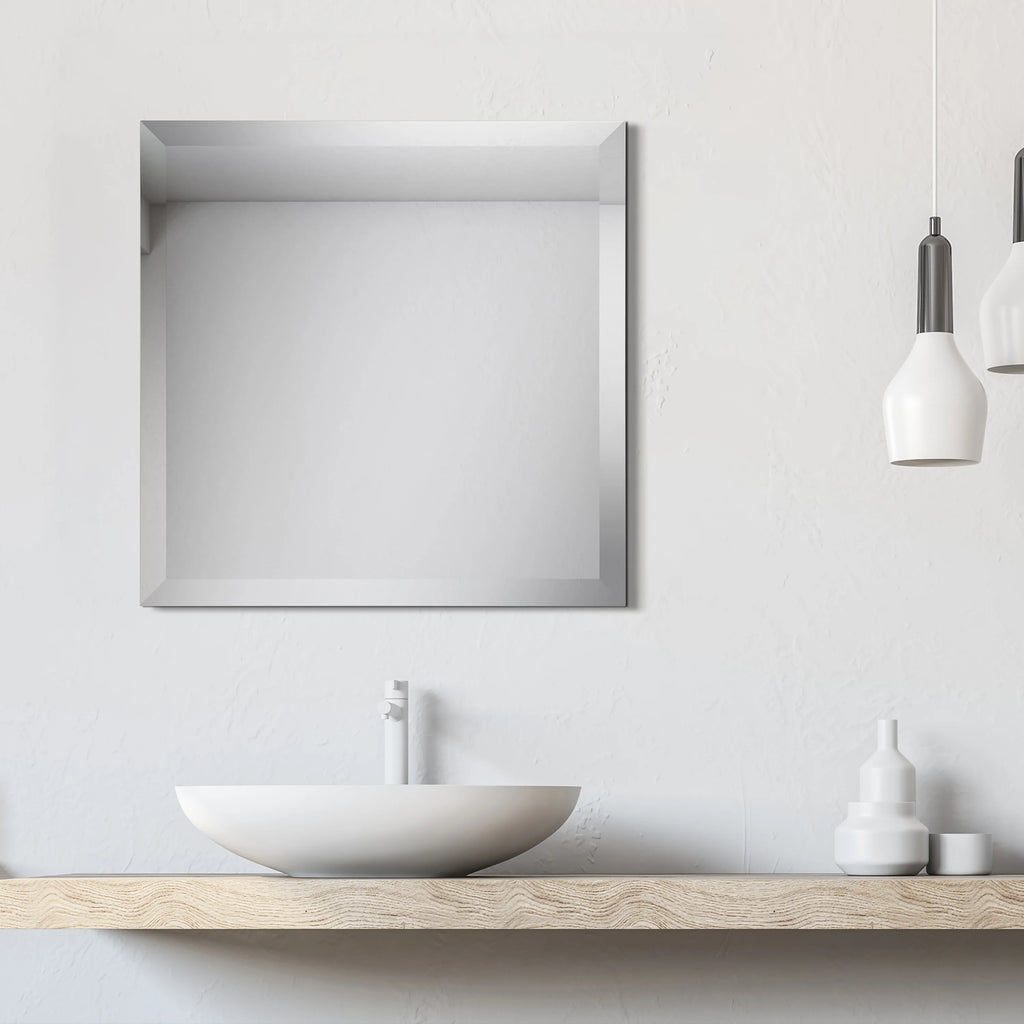 Frameless Beveled Prism Wall Mirror-Square/Rectangluar - Clear