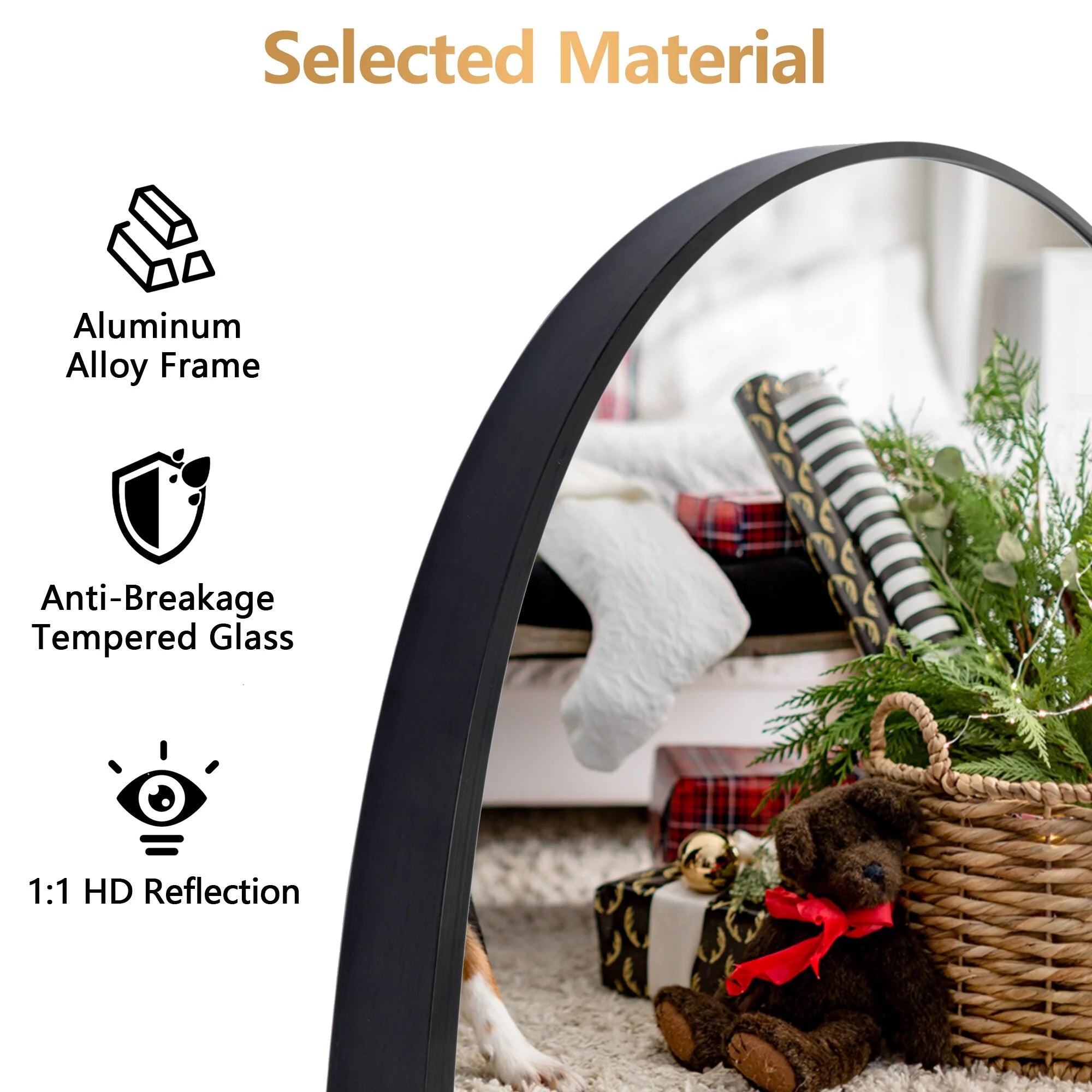 64x21 Full Length Floor Mirror with Stand Aluminum Alloy Frame,Wall-Mounted Mirror