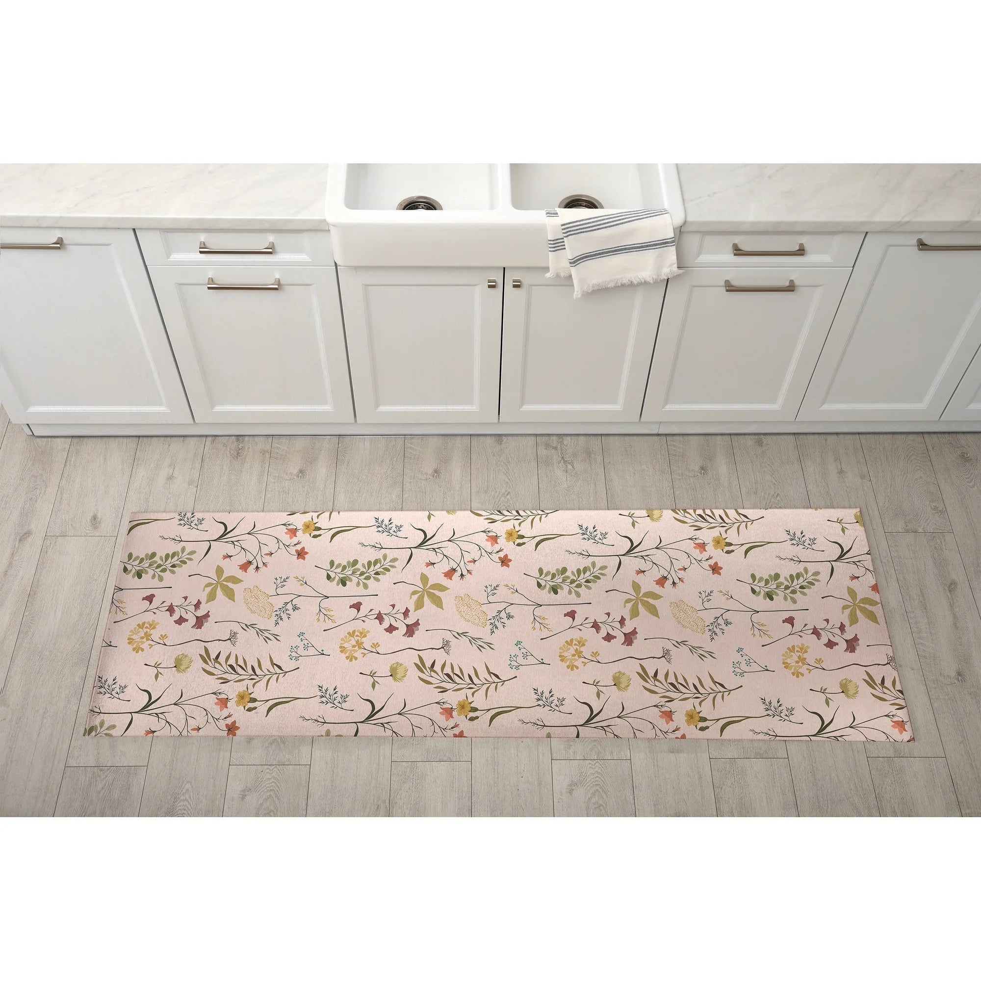 FALL BOTANICALS BLUSH Kitchen Mat By Kavka Designs