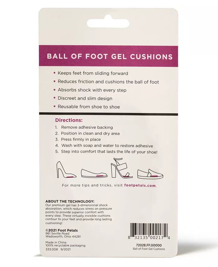 Ball of Foot Gel Cushions Shoe Inserts