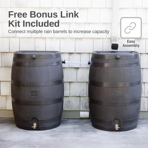 RTS Home Accents 50-Gallon Rain Barrel with Brass Spigot