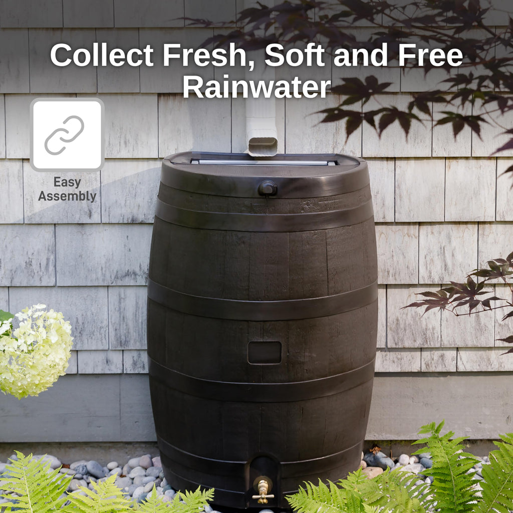 RTS Home Accents 50-Gallon Rain Barrel with Brass Spigot