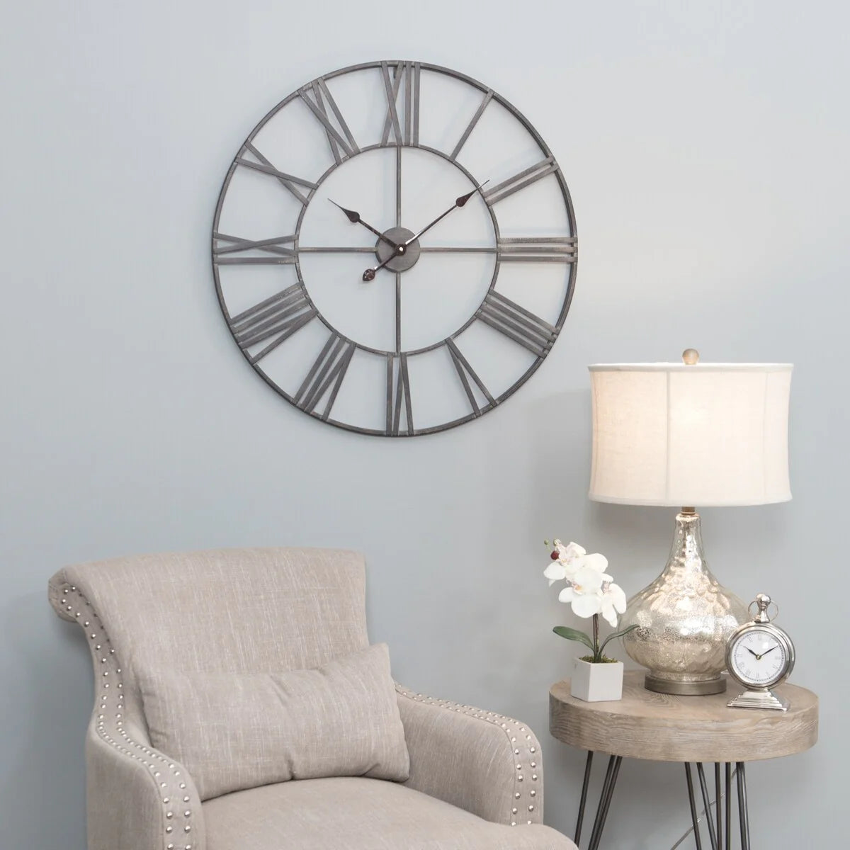 Solange Round Metal Wall Clock