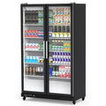 Commercial Refrigerator, Glass Door with LED Lighting Upright Beverage Display Cooler for Home, Store, Gym, or Office, Featuring Double Swing Doors and 39 cu.ft