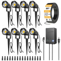 ZUCKEO All-in-One 5W LED Landscape Lighting Kit, 3000K 12-24V 8Pack