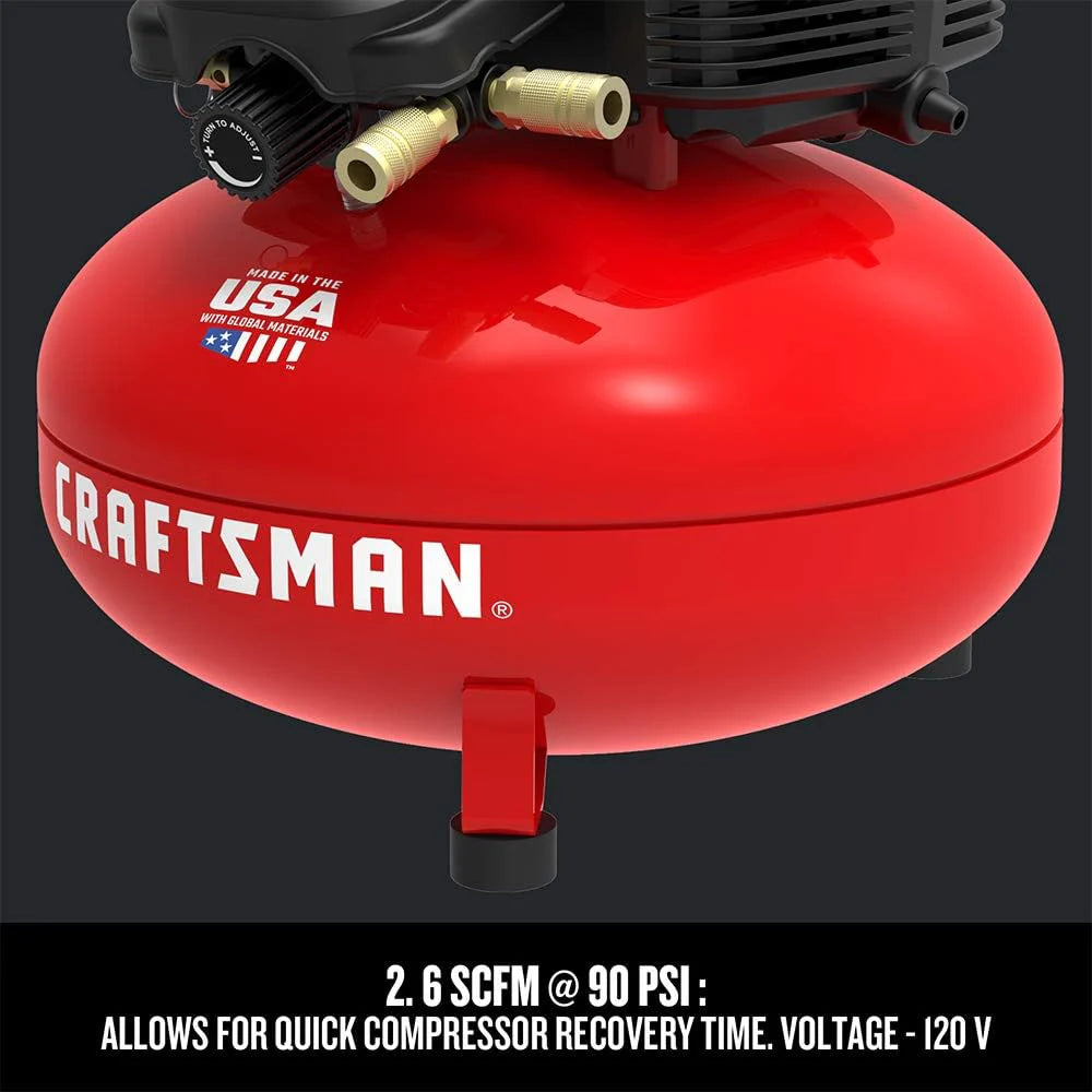 CRAFTSMAN Air Compressor 6 Gallon Pancake Oil-Free Kit