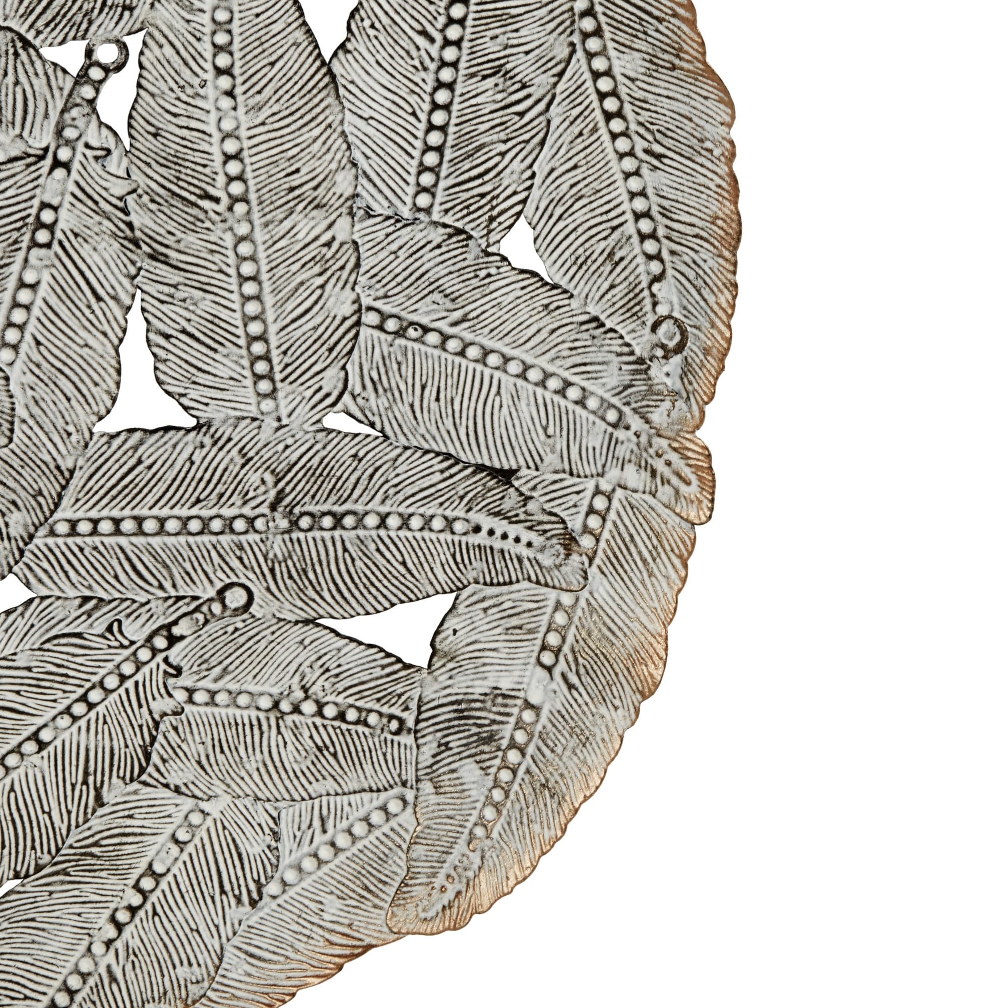 Madison Park Rosalie Textured Feather 3-piece Metal Disc Wall Decor Set