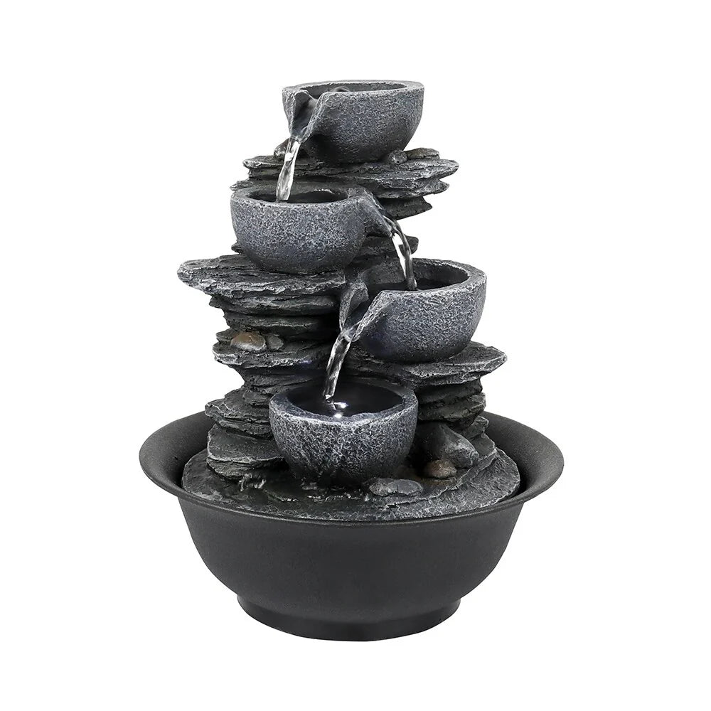4-Tier Water Fountain Indoor Relaxation Waterfall Feature for Home