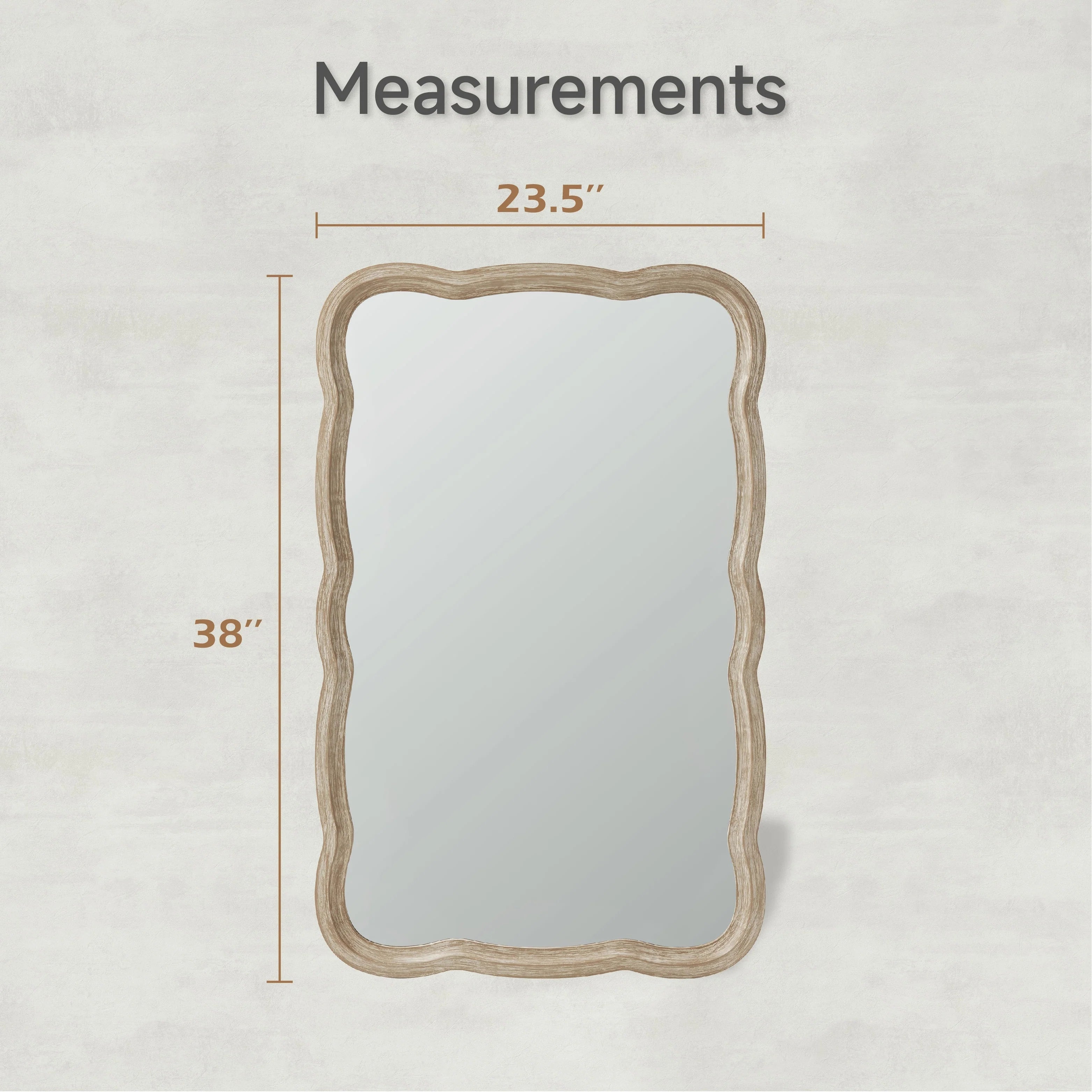 COZAYH Curved Scallop Wood Frame Accent Mirror