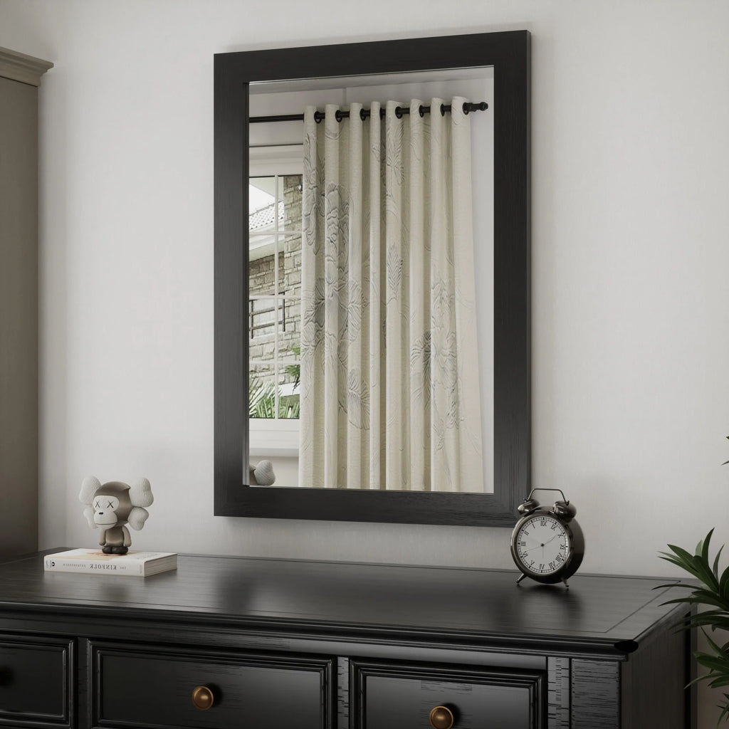 Modern Wall Mirrors, Rectangular Mirror with Wood Framed, Bathroom Mirror Barn Mirror Barn Door Mirror with Multi Size